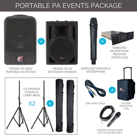 Promic PA-200W Portable PA Events Package