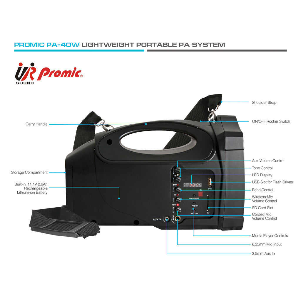 Promic PA-40W Portable PA System