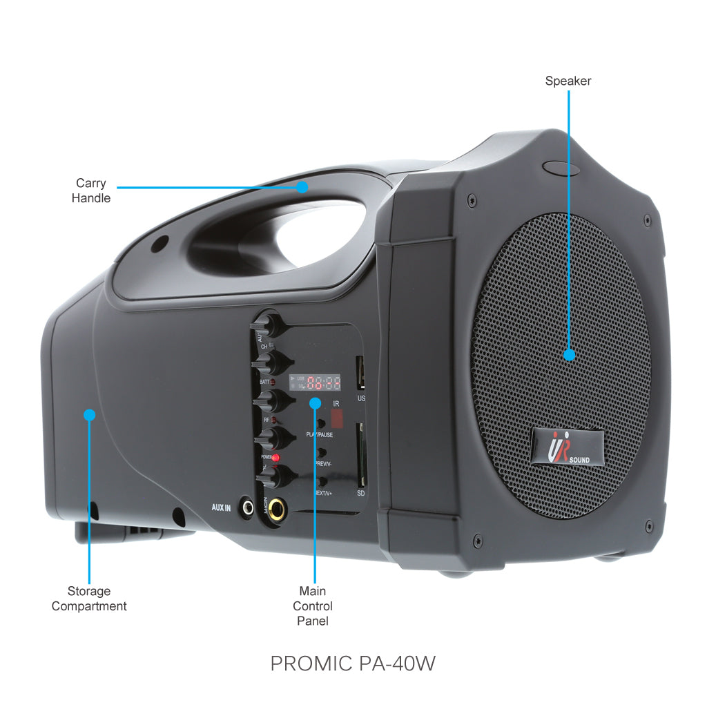 Promic PA-40W Portable Wireless PA System