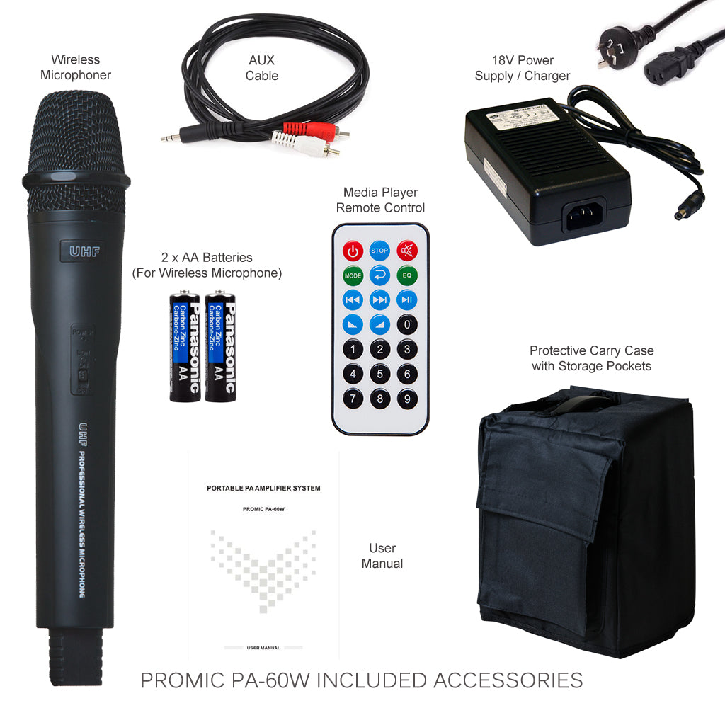 Promic PA-60W Portable Wireless PA System